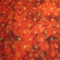HONEYCOMB Yellow Orange Cotton Fabric Geometric Pattern 1yd x 42