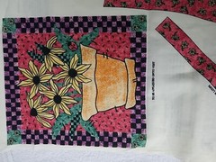 Lisa Seely For Springs Industries Black Eyed Susan Vest Fabric Panel, One Size