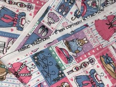 By 1/2 Yd VTG 1994 Fabric Traditions Doll Dresses Hats Shoes Cotton Fabric BTHY