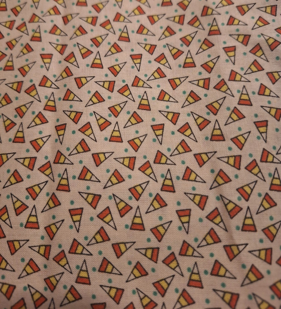 2 2/3 YDS VTG Aunt Grace “Halloween ” CANDY CORN Rothermel for MARCUS BROTHERS