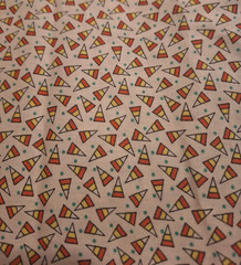 2 2/3 YDS VTG Aunt Grace “Halloween ” CANDY CORN Rothermel for MARCUS BROTHERS