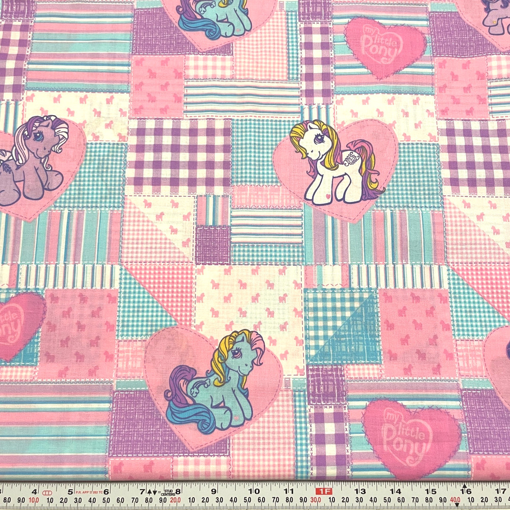 Vintage Hasbro 2004 My Little Pony Patchwork Cotton Fabric FAT QUARTER 18″ x 22″