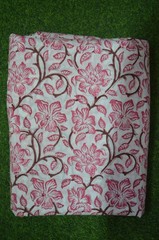 5 Yard Hand Block Print Floral Fabric 100%Cotton NO TARRIF CHARGES 100%✅ZK_211