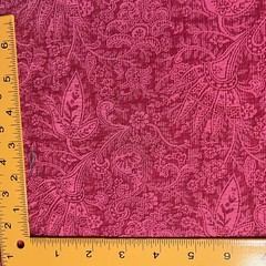 Fabric 2 Yards and 7 Inches Deep Pink Paisley Lace Look Slight Stretchy Pretty