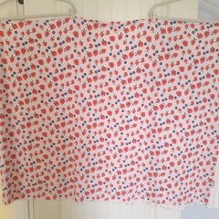 Joann Strawberry and Blueberry Jersey Fabric Pink Red Blue 56″ Wide 2 1/3 yards