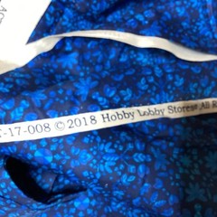 New Fabric, 6 Yards, 20 In. Black Background, / A Med. Blues , 42 Wide.