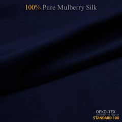 Midnight Blue 100% Pure Mulberry Silk Fabric by the Yard