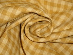 Dunroven House Dijon Check Homespun Fabric | Rustic Farmhouse Woven Fabric