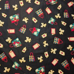 Christmas “Purses & Bows & Cards” on Black Cotton Quilting Fabric