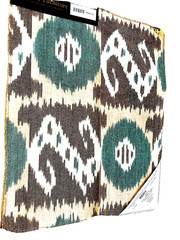 Aztec Wester Cotton Designer Fabric by Century Aqua Blue Brown Beige 17 x 22 NWT