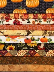 Quilting Fabric Lot – 10 Fat Quarters, Fall/Autumn + 1 FREE!