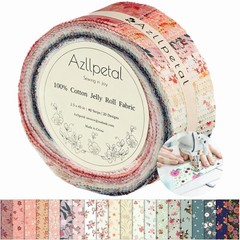 Jelly Roll Fabric 40 PCS Cotton Quilting 2.5×45 Inch Spring Bouquet Crafts