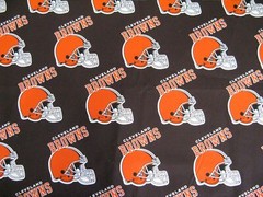 Cotton Fabric Cleveland Browns Football Vtg 2003 Orange Helmet 1.8 + Yards NTT