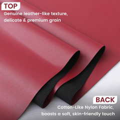 KUUP Smooth PU Faux Leather Fabric Sheets, 54″ X 12″, 0.8Mm Thick | Wine Red Wat