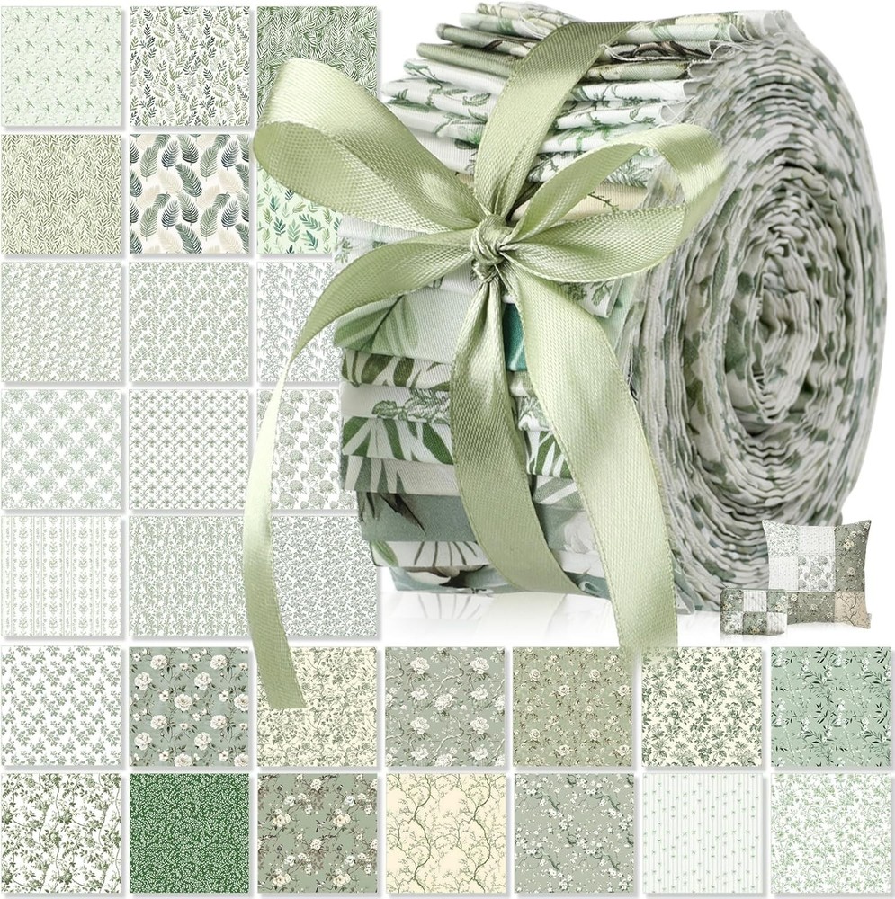 60 Pcs Spring Floral Quilting Fabric 2.6 x 40″ Cotton Fabric Strips Bundles