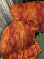 VTG MCM Woven Sheer Geometric Pattern Fabric 2 Cuts-5.1 Yard Total Textured