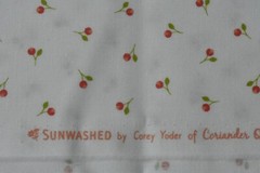 By 1/2 Yd, Red & Green Floral on Off-White Quilt Cotton, Moda, Corey Yoder, V371