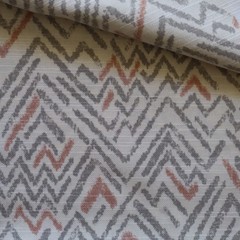 Vtg Waverly Home Decor Fabric, Contemporary Gray Geometric Zig Zag 1.8 yds