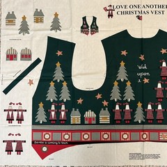 Fabric Panel Christmas Vest Love One Another One Size Santa Wish Upon Star Green