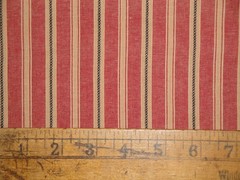 Americana Vintage Collection Red Black Tea Dye Dobby Stripe Homespun Fabric