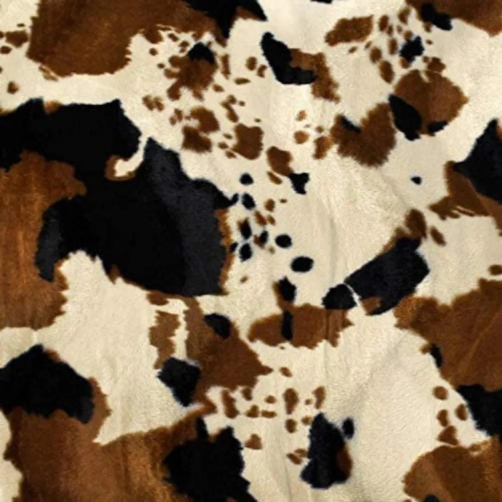Brown Cow Print Velboa Faux Fur Fabric by the Yard – Soft Cow Pattern Fur for Up