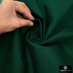 Bottle Green Faux Silk Fabric By The Yard, 42 inches width Green Silk Fabric
