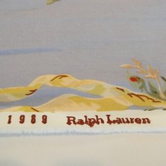 Ralph Lauren Evelyn Dusty Blue Floral Fabric Fall 1989 4.5 yards Decorator