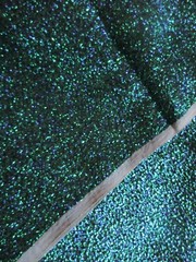 1.8 Yards Metallic Dark Green & Blue Woven Synthetic Fabric 38″ Wide Shiny