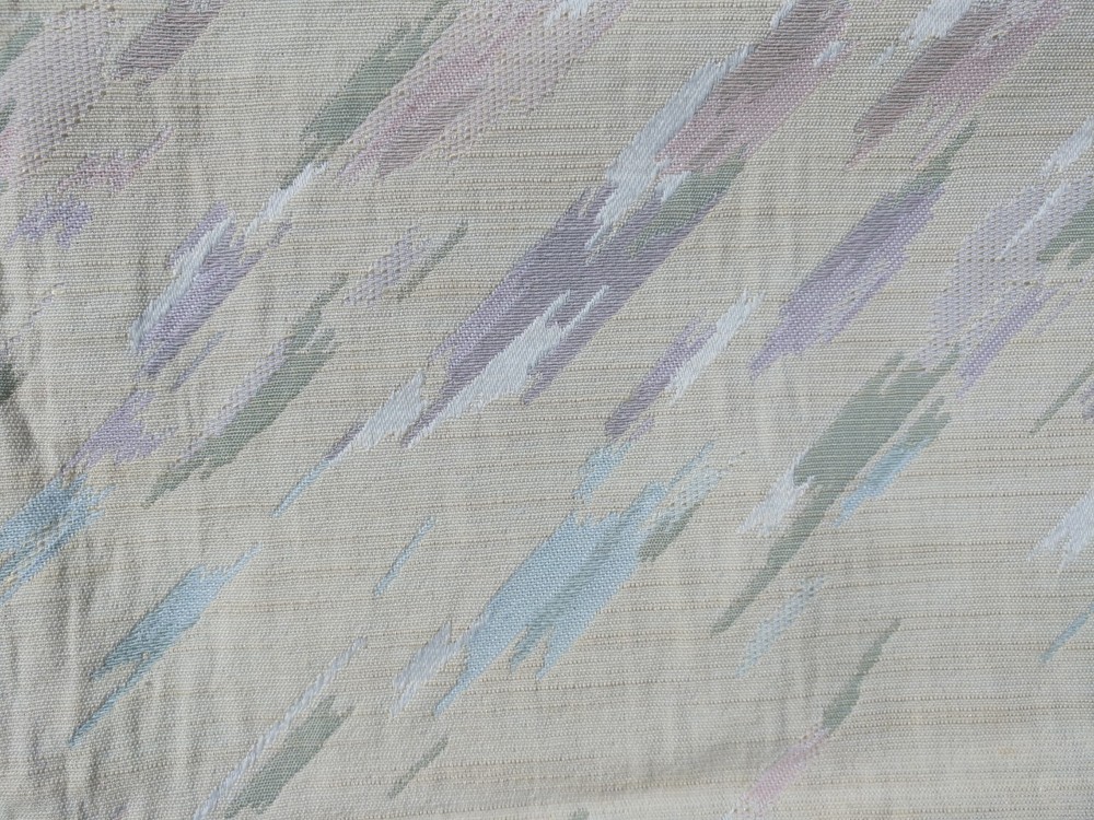 Beige Streaked Pink Mauve Green 1990s Upholstery Fabric Thick 55×37