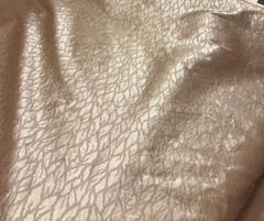 Silk Jacquard Brocade Fabric: Goldfish Beige Leaf Design – 54″ Wide