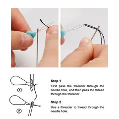 Lusecarl Needle and Thread for Hair Extensions 3 10 Needle+3 Thread, Black