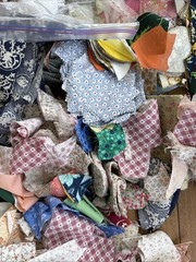 Vintage Cotton Fabric Scraps For Crumb Quilts & Crafts Junk Journal 5 Pounds LOT