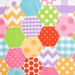 Hexi Print Cotton Flannel The RBD Designers Fabric BTHY Half Yd Bright Pastels