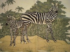 4 African Safari Animals Fabric Quilting Pillow Panels 22 x 17