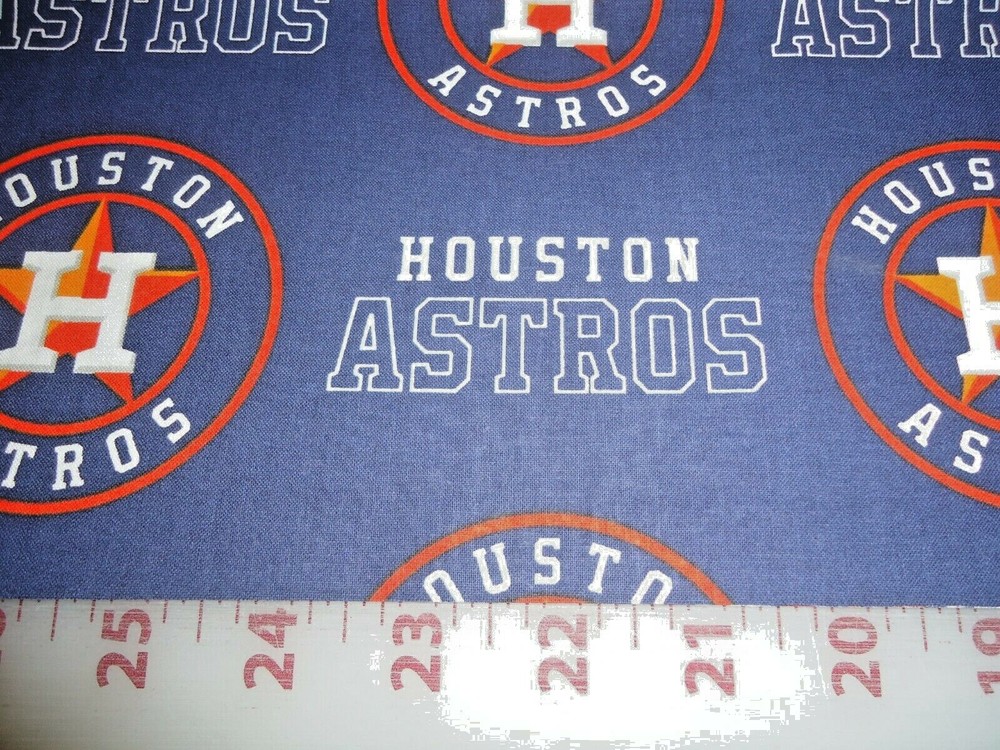 ( 1/4 Yard ) MLB Baseball Houston Astros Cotton Fabric 9″ x 56″