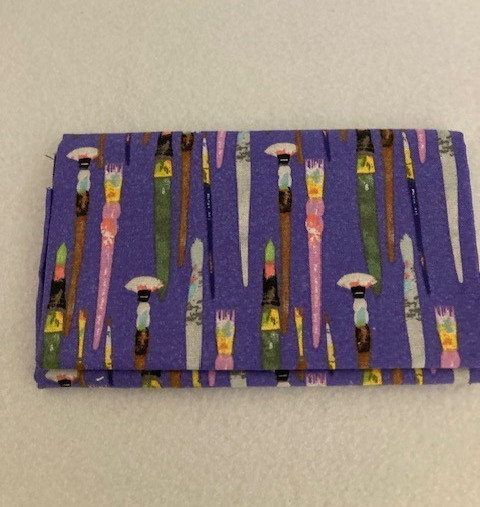 Fat Quarter – Purple Background with Paintbrushes – Unique