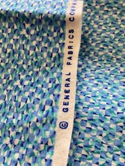 Tiny Abstract Blue Tones on White VTG General Fabrics 3/4Y x 44″ Width