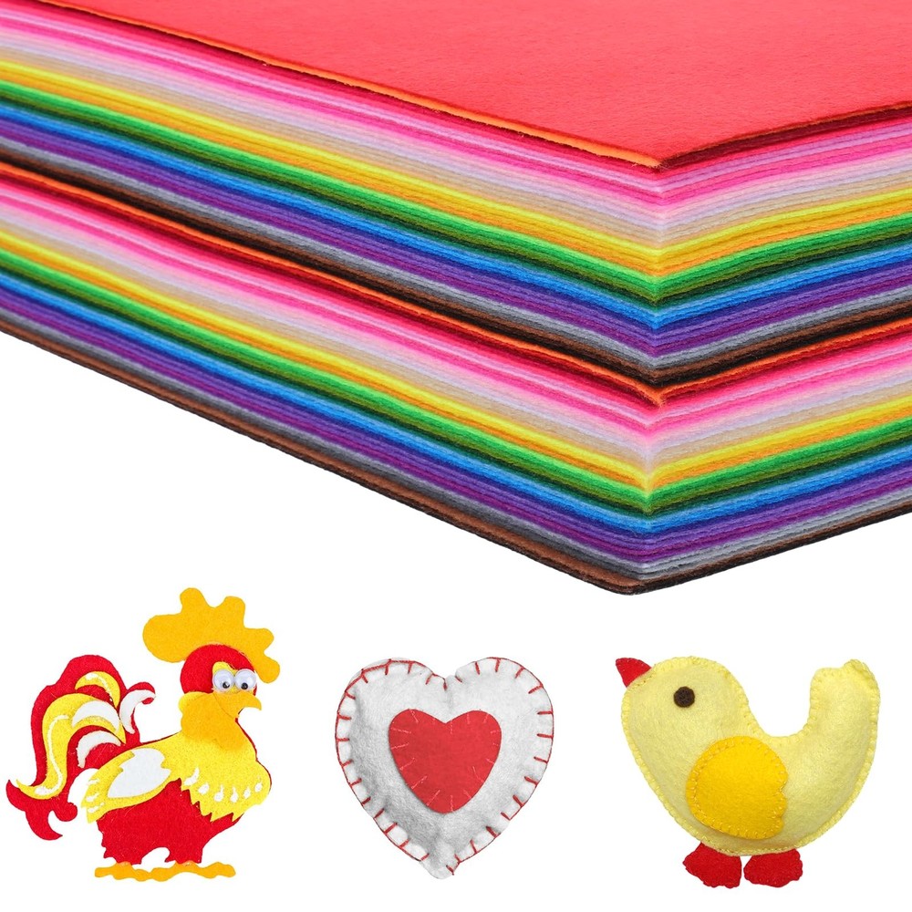 80 PCS Wool Blend Felt Sheets 12×12 Inch 30x30cm 1mm Assorted Colors Craft
