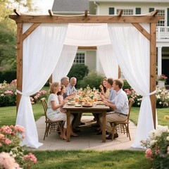 White Wedding Arch Draping Fabric, 2 Packs 29″ X 20FT Sheer Fabric Arch Drapery