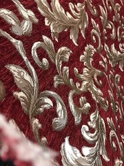 Luxurious Chenille Floral Vine Fabric for Sofa Cushion Cover Chair, Sold by Yard