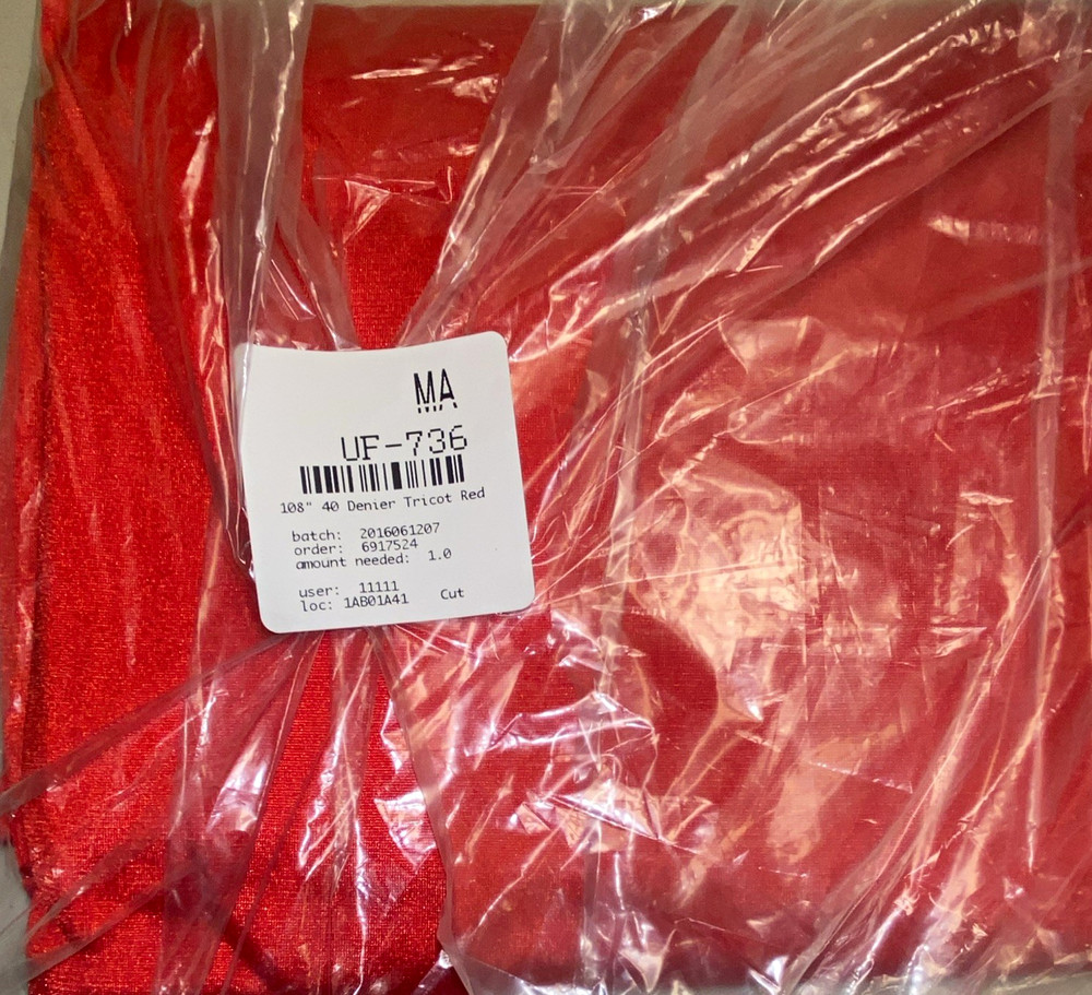 108” 40 Denier tricot red fabric