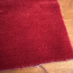 DESIGNER PLUSH MOHAIR RED VELVET WOOL MULTIUSE FABRIC SAMPLE 11″X20″