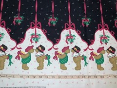 NEW Daisy Kingdom Mistletoe Bears Christmas Border 100% Cotton Sold by 1/2 Yard