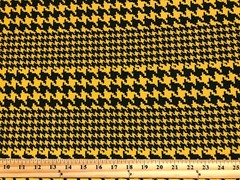 Liverpool Fabric-Black Mustard Double Size Houndstooth-LVPR358-Sold