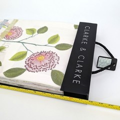 Clarke & Clarke Pavilion Fabric Sample Book Embroidered Floral Swatches 17×13