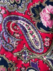 Vintage Paisley Floral Knit Fabric 1.69 yd 1995 JBJ Fabrics NOS NEW