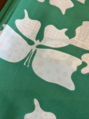 Vtg. Fabric 1960s 70s Butterfly Polka Dot Polyester Knit Mod Groovy 45″ x 109″