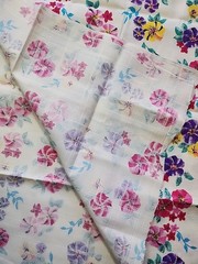 45″ X 22.5″ Floral Cotton Linen Sewing Craft Quilting Fabric Remnant Colorful