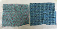 Vintage Quilt Fabric Calico Assorted Patterns Leaf/ Paisley Shape Printed Back