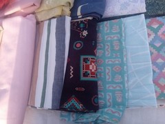 Assorted Fabric Pieces Lot, Multicolor Mixed Colors & Patterns, Crafts